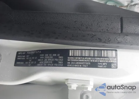 2017 Jeep Renegade Limited 4X4 from USA, damaged, VIN ZACCJBDB6HPF76876